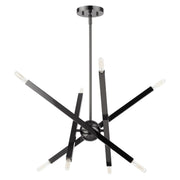 Monaco 8-Light 26" Chandelier in Black Chrome