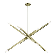 Monaco 8-Light Large Linear Chandelier in Antique Brass