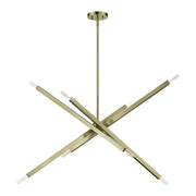Monaco 8-Light Large Linear Chandelier in Antique Brass