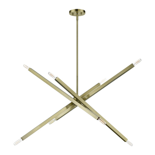 Monaco 8-Light Large Linear Chandelier in Antique Brass