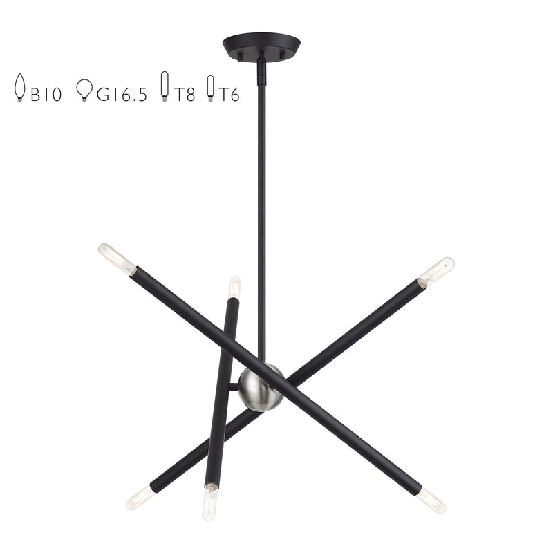 Soho 6-Light Small Chandelier in Black