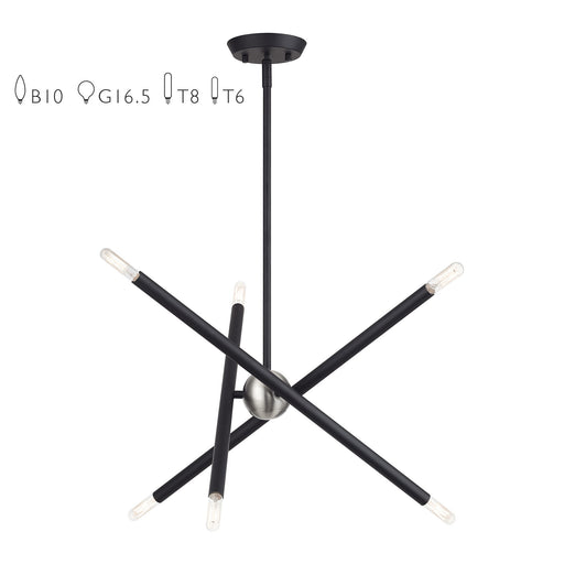 Soho 6-Light Small Chandelier in Black