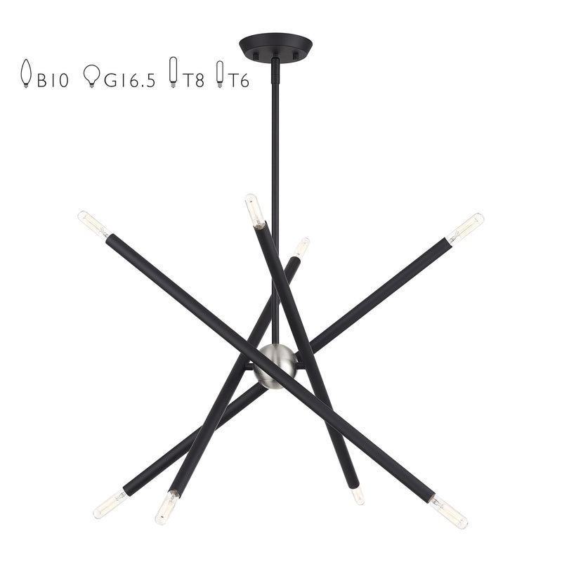 Soho 8-Light 24" Chandelier in Black