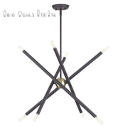 Soho 8-Light 24" Chandelier in Bronze with Antique Brass Accents
