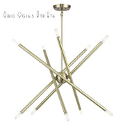 Soho 10-Light Chandelier in Antique Brass