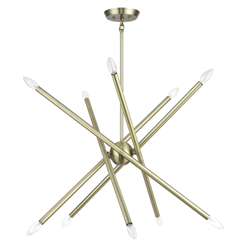 Soho 10-Light Chandelier in Antique Brass