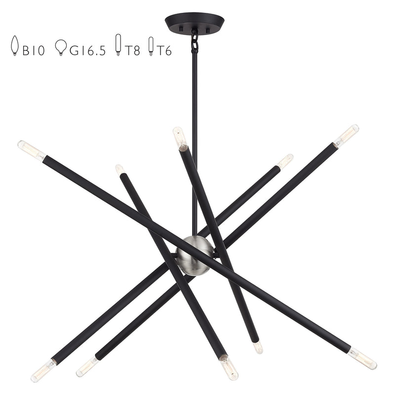Soho 10-Light Chandelier in Black