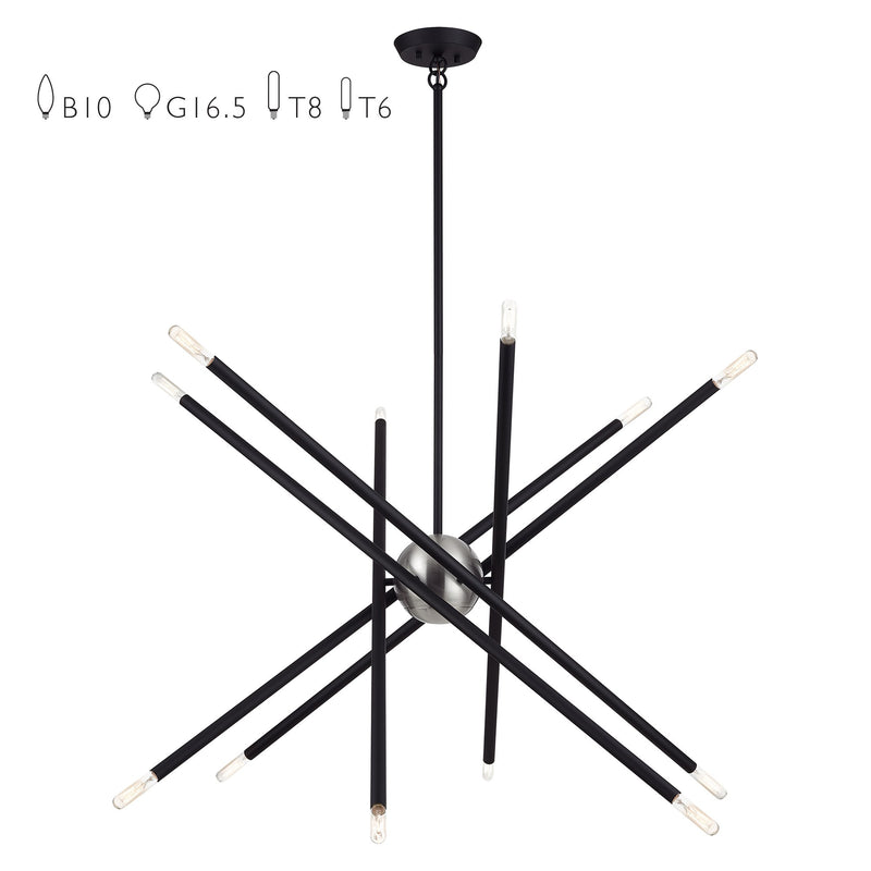 Soho 12-Light Large Chandelier in Black