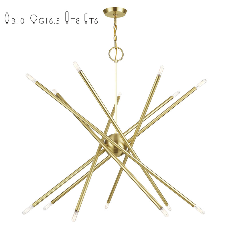 Soho 14-Light Extra Large Foyer Chandelier in Satin Brass