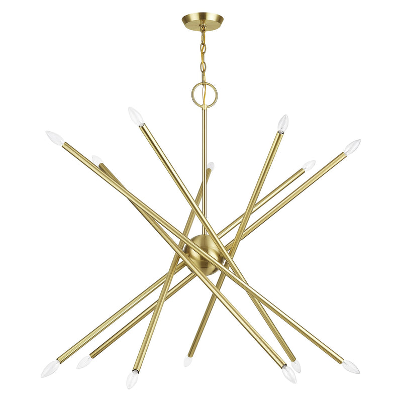 Soho 14-Light Extra Large Foyer Chandelier in Satin Brass