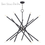 Soho 14-Light Extra Large Foyer Chandelier in Scandinavian Gray with Brushed Nickel Accents