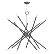 Soho 14-Light Extra Large Foyer Chandelier in Scandinavian Gray with Brushed Nickel Accents