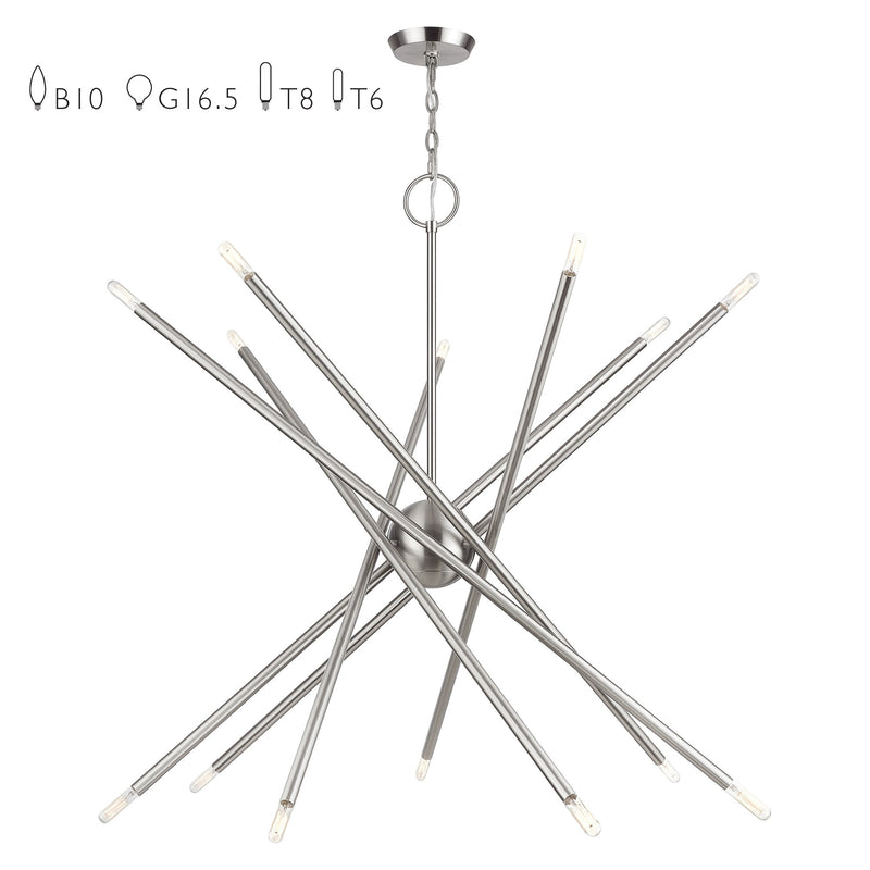 Soho 14-Light Extra Large Foyer Chandelier in Brushed Nickel