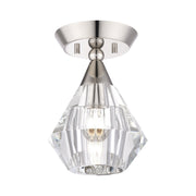 Brussels Crystal Semi-Flush Mount in Polished Nickel