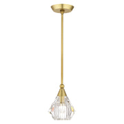 Brussels Crystal Mini Pendant in Natural Brass