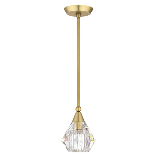 Brussels Crystal Mini Pendant in Natural Brass