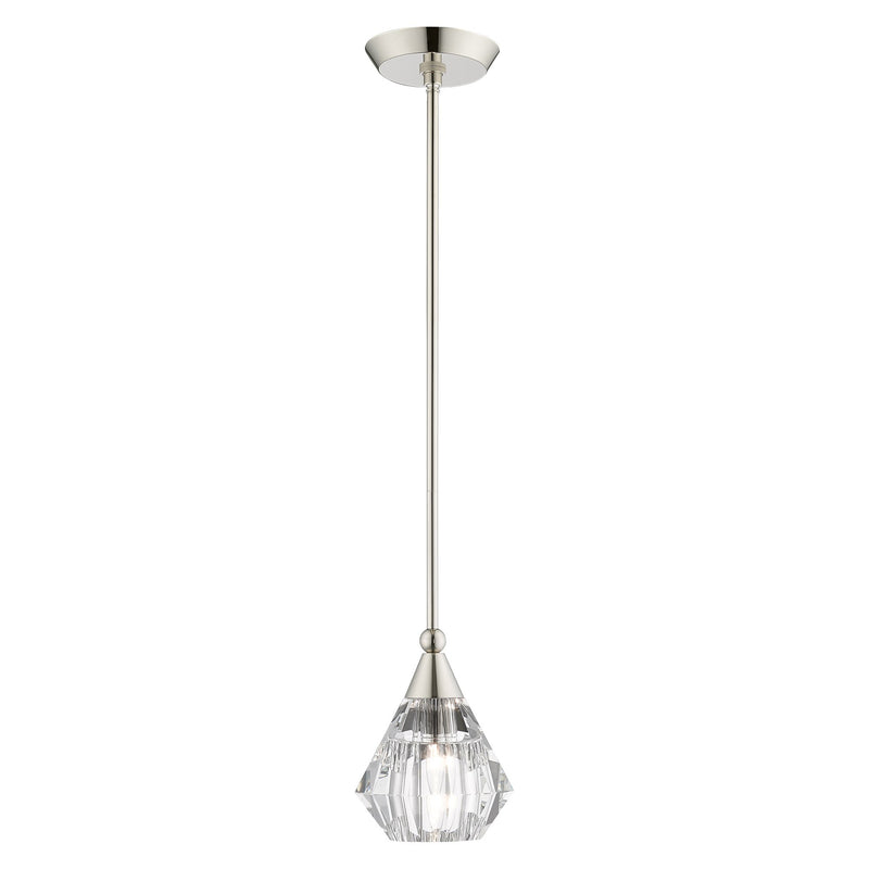 Brussels Crystal Mini Pendant in Polished Nickel