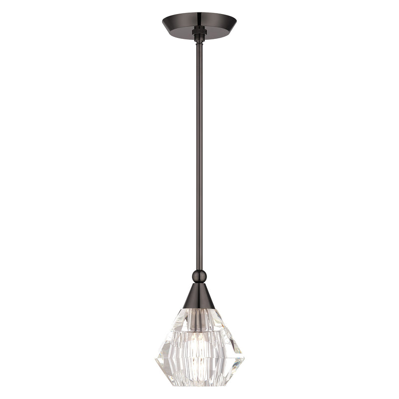 Brussels Crystal Mini Pendant in Black Chrome