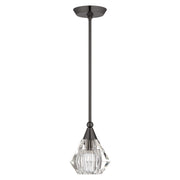 Brussels Crystal Mini Pendant in Black Chrome