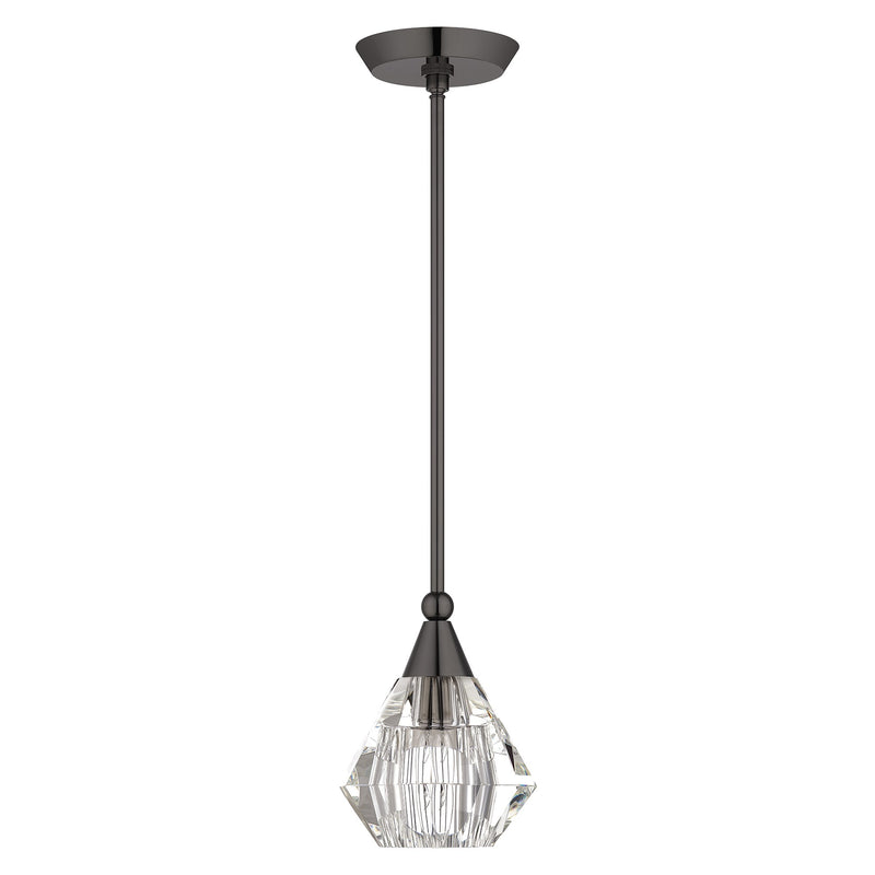 Brussels Crystal Mini Pendant in Black Chrome