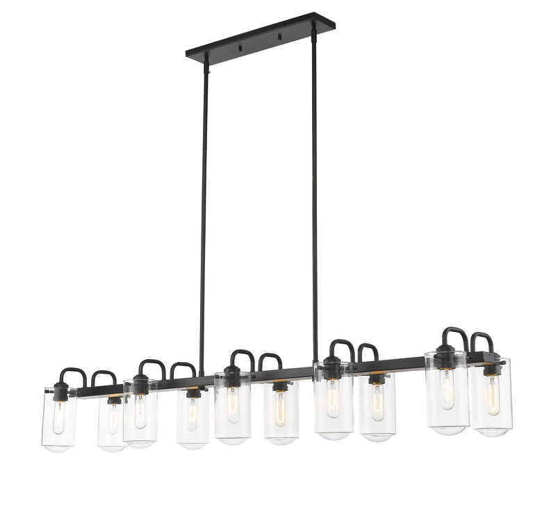 Delaney 10 Light 56" Linear Pendant in Matte Black