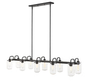 Delaney 10 Light 56" Linear Pendant in Matte Black