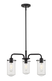 Delaney 3 Light 20" Chandelier in Matte Black