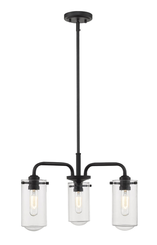 Delaney 3 Light 20" Chandelier in Matte Black