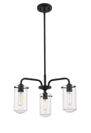 Delaney 3 Light 20" Chandelier in Matte Black