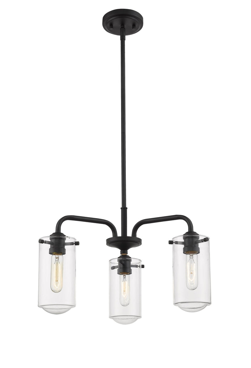 Delaney 3 Light 20" Chandelier in Matte Black