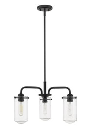 Delaney 3 Light 20" Chandelier in Matte Black