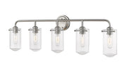 Delaney 5 Light 38" Vanity in Brushed Nickel
