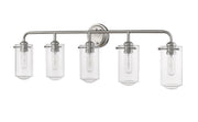 Delaney 5 Light 38" Vanity in Brushed Nickel