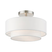 Meridian 2-Light 12" Semi-Flush Mount in Brushed Nickel