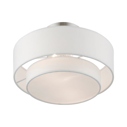 Meridian 2-Light 12" Semi-Flush Mount in Brushed Nickel
