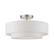 Meridian 2-Light 15" Semi-Flush Mount in Brushed Nickel