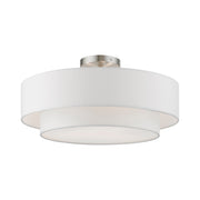 Meridian 3-Light 18" Semi-Flush Mount in Brushed Nickel