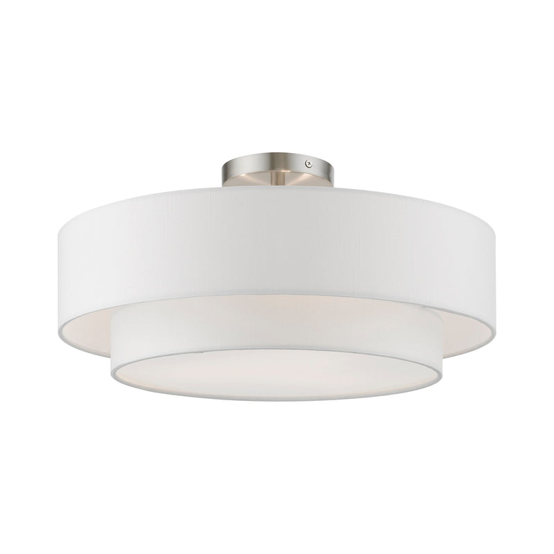 Meridian 3-Light 18" Semi-Flush Mount in Brushed Nickel