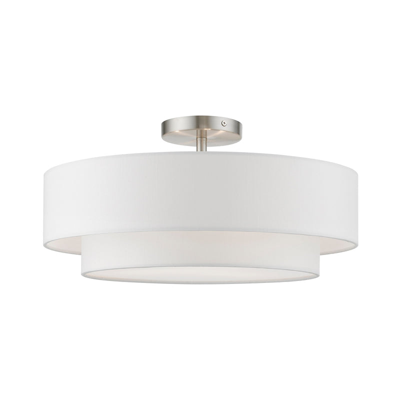 Meridian 3-Light 18" Semi-Flush Mount in Brushed Nickel