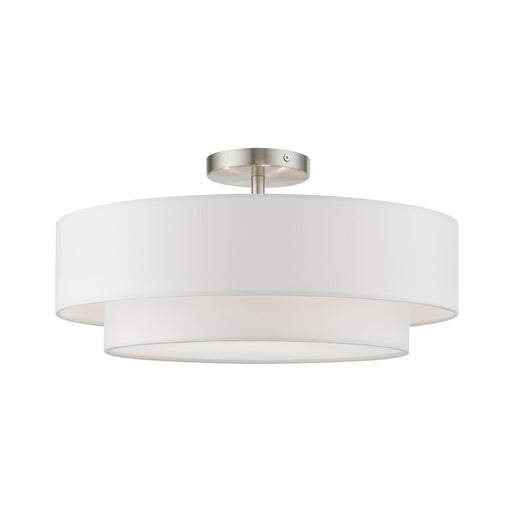 Meridian 3-Light 18" Semi-Flush Mount in Brushed Nickel