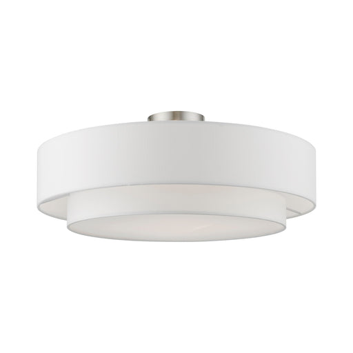 Meridian 4-Light 22" Semi-Flush Mount in Brushed Nickel