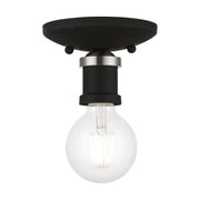 Lansdale Flush Mount in Black with Brushed Nickel Accents