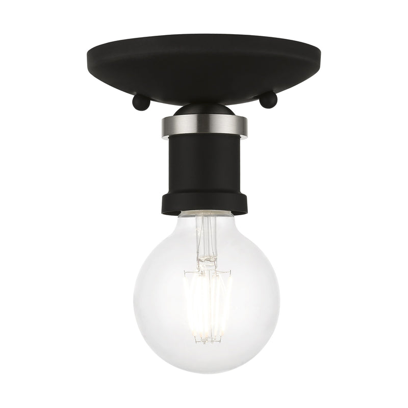 Lansdale Flush Mount in Black with Brushed Nickel Accents