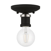 Lansdale Flush Mount in Black with Brushed Nickel Accents