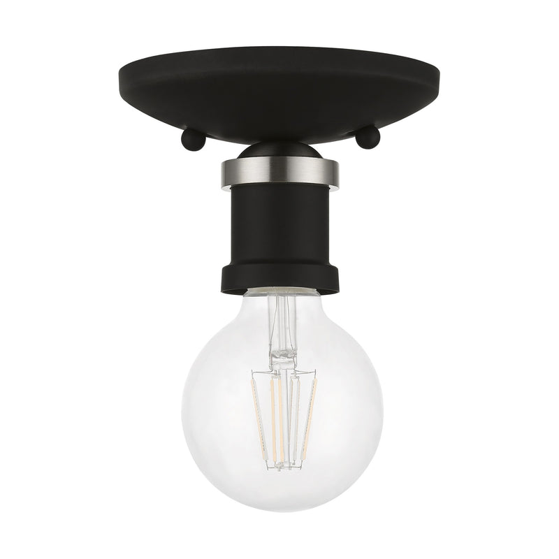 Lansdale Flush Mount in Black with Brushed Nickel Accents