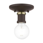 Lansdale Flush Mount in Bronze with Antique Brass Accents