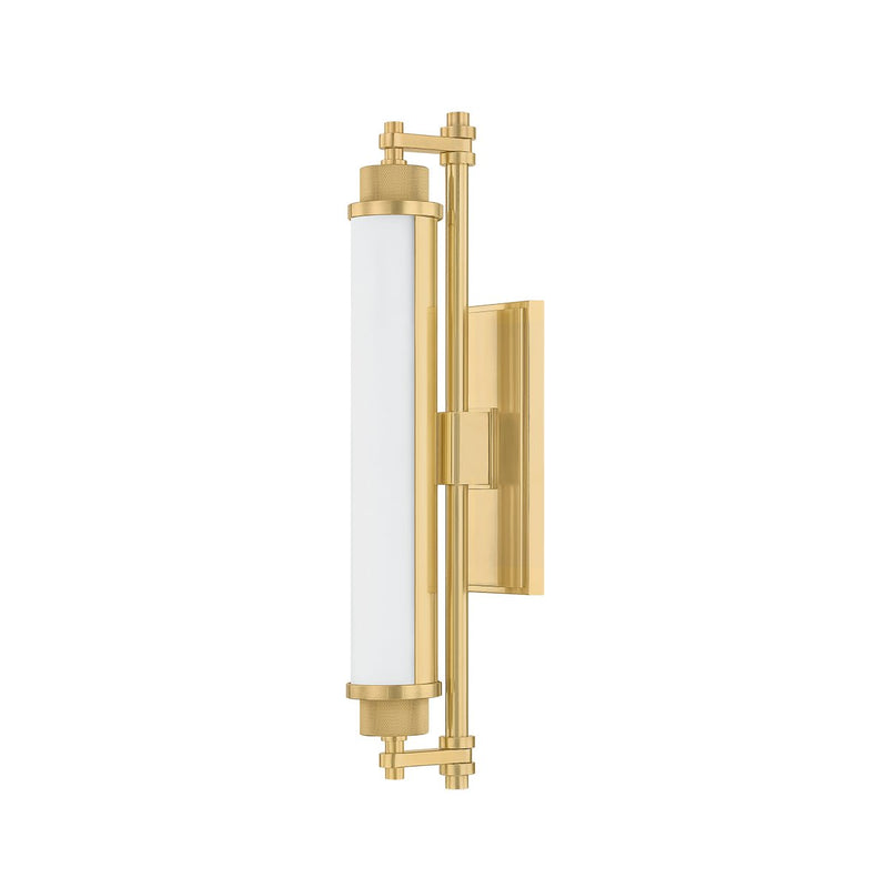 Plandome Small Bath Sconce in Aged Brass