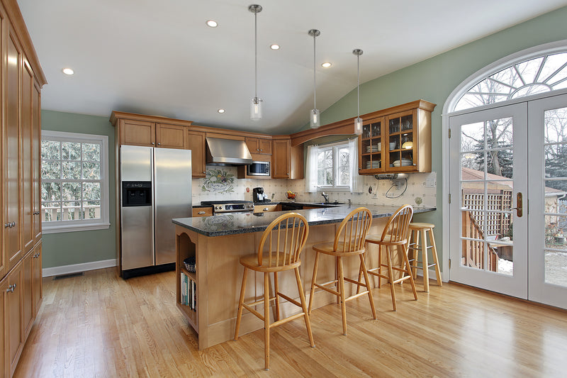Delaney 1 Light 4" Pendant in Brushed Nickel in a room setting