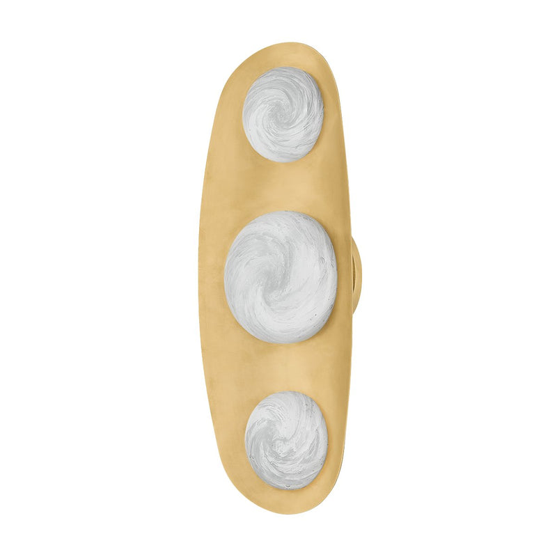 Bezel 3-Light Bath Sconce in Vintage Brass
