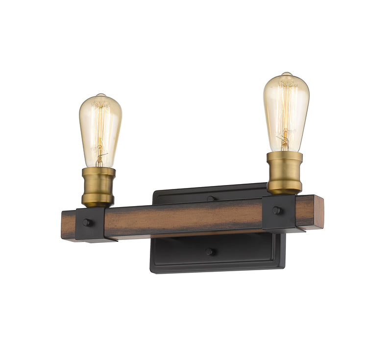 Kirkland 2 Light 14" Vanity in Rustic Mahogany